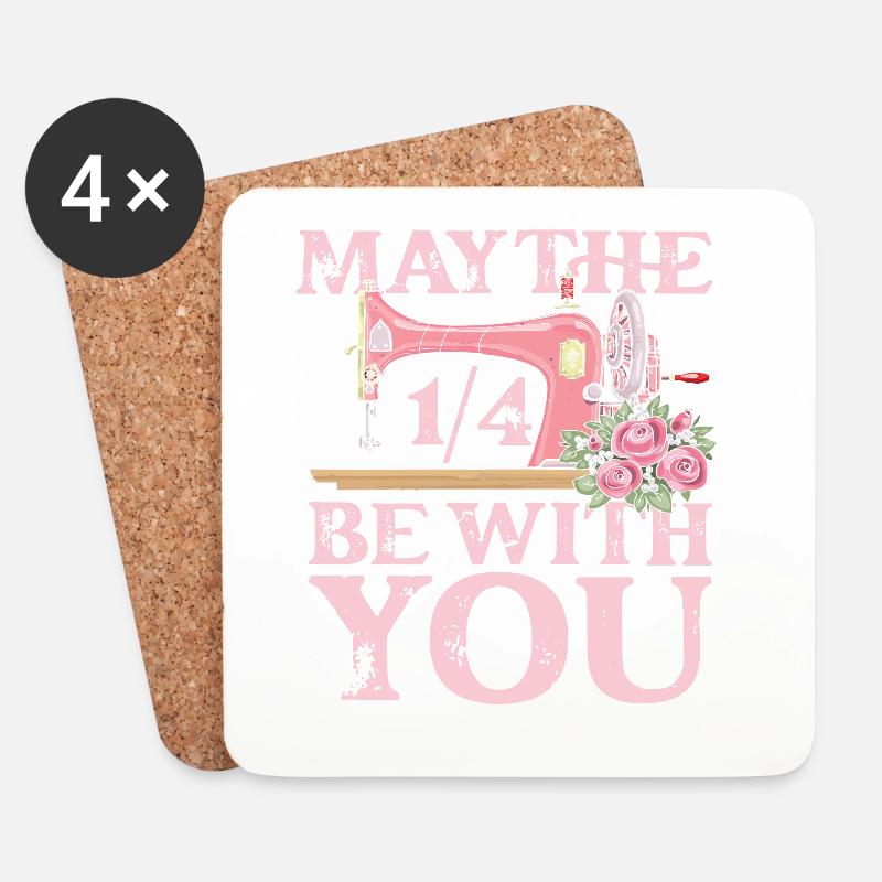 May the 1 4 be with you sewing - Untersetzer (4er-Set) - Weiß