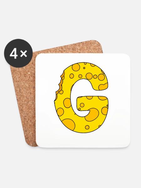Buchstabe G - Untersetzer (4er-Set) - Weiß