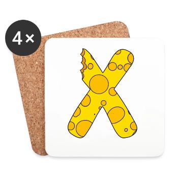 Letter X - Coasters (set of 4) - white - Front