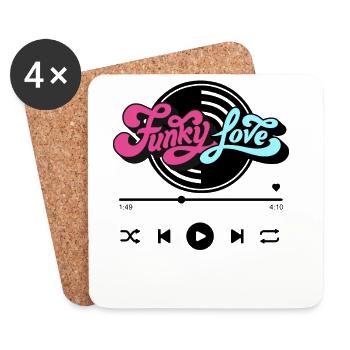 Funky Love - Coasters (set of 4) - white - Front