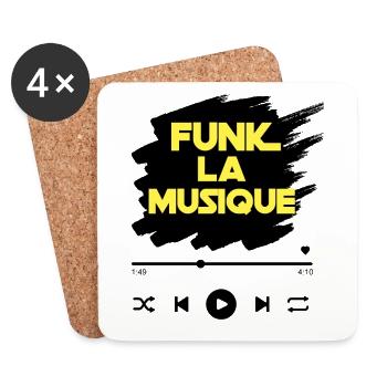 Funk la Musique - Dessous de verre (lot de 4) - blanc - Devant