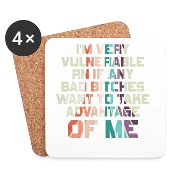 I'm Very Vulnerable RN - Coasters (set of 4) - white - Front