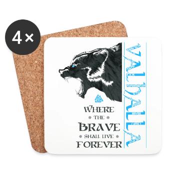 Grizzly Bear Valhalla Viking Bear Wotan Knots - Coasters (set of 4) - white - Front