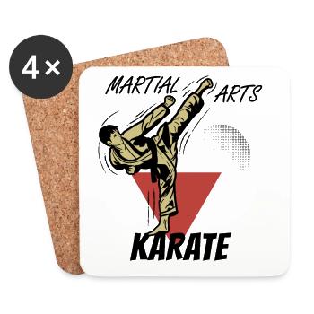 Assaut de Karate Traditionnel Joie - Dessous de verre (lot de 4) - blanc - Devant