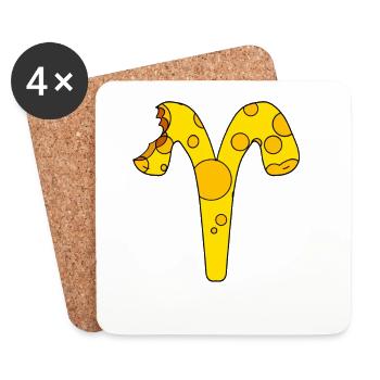 Zodiac sign Aries - Coasters (set of 4) - white - Front