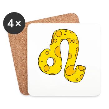 Zodiac sign Leo - Coasters (set of 4) - white - Front