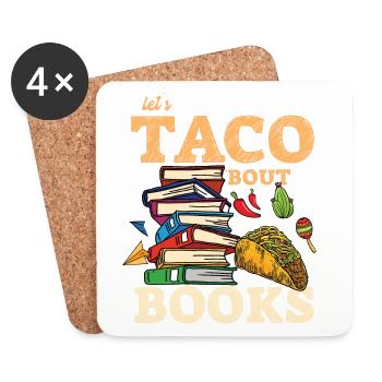 Let's Taco Bout Bücher Buchliebhaber - Untersetzer (4er-Set) - Weiß - Vorne