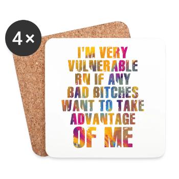 I'm Very Vulnerable RN - Coasters (set of 4) - white - Front