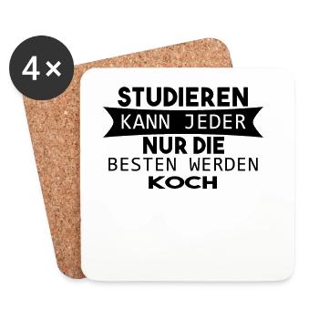Koch Geschenk - Untersetzer (4er-Set) - Weiß - Vorne