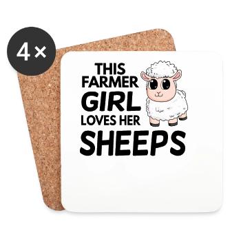 Farmer Farm Girl Love - Coasters (set of 4) - white - Front