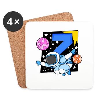 7 birthday boy - 7 years old - I am 7 - Coasters (set of 4) - white - Front