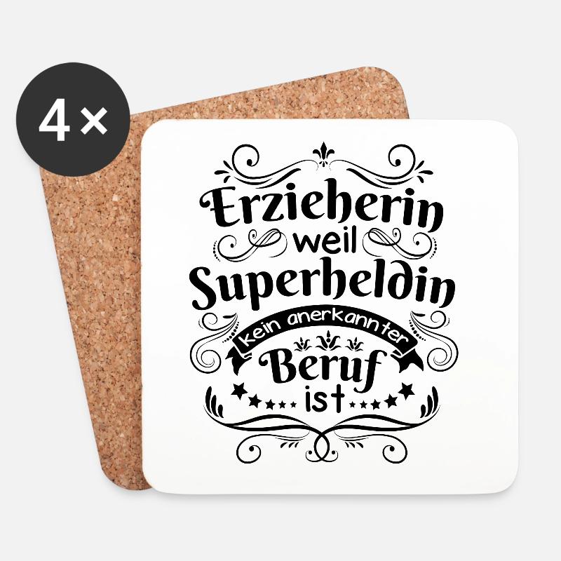 Erzieherin geschenkideen - Untersetzer (4er-Set) - Weiß