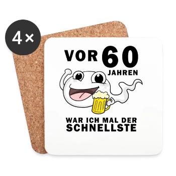 60 Jahre lustig - 60. Geburtstag - Untersetzer (4er-Set) - Weiß - Vorne