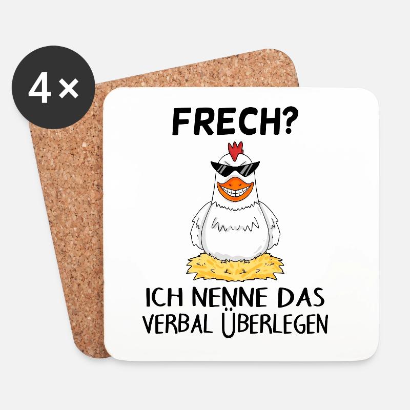 Verbal überlegen - Untersetzer (4er-Set) - Weiß