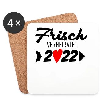 Frisch verheiratet 2022 - Untersetzer (4er-Set) - Weiß - Vorne