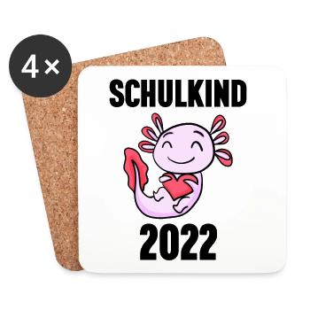 Schuldkind Einschulung 2022 - Untersetzer (4er-Set) - Weiß - Vorne
