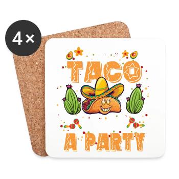 Let's Taco Bout A Party Taco Geburtstag - Untersetzer (4er-Set) - Weiß - Vorne
