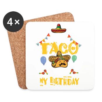Let's Taco Bout My Birthday - Untersetzer (4er-Set) - Weiß - Vorne