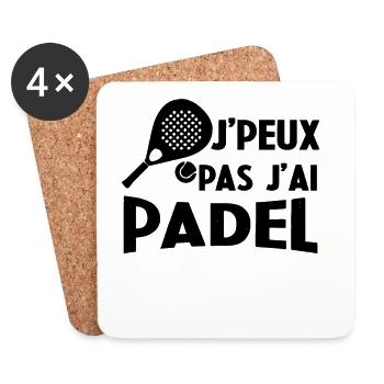 Je Peux Pas J'ai Padel Cadeau Pour Joueur De Padel - Dessous de verre (lot de 4) - blanc - Devant