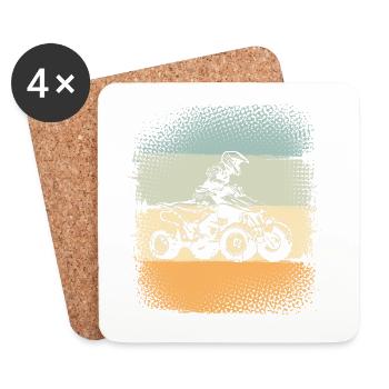 Quad ATV Offroad Quad Riders - Coasters (set of 4) - white - Front