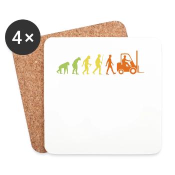 Évolution vers un cariste - Dessous de verre (lot de 4) - blanc - Devant