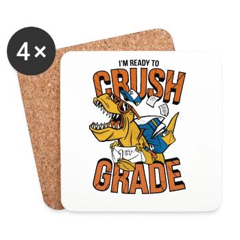 Dino 1st Class Crush - Coasters (set of 4) - white - Front