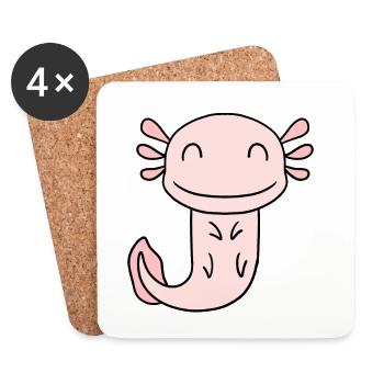 Axolotl - Untersetzer (4er-Set) - Weiß - Vorne