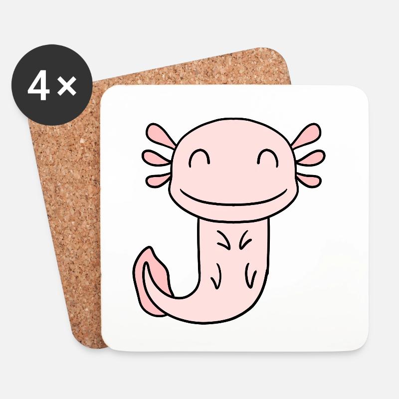 Axolotl - Untersetzer (4er-Set) - Weiß