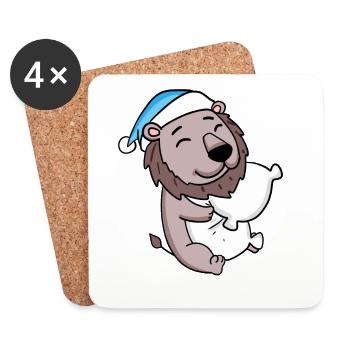 Bébé Lion - Dessous de verre (lot de 4) - blanc - Devant