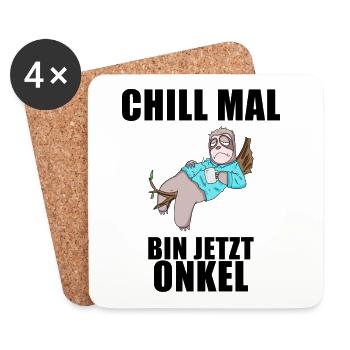 Onkel - Onkel werden - Untersetzer (4er-Set) - Weiß - Vorne