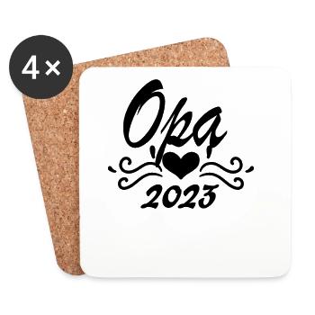 Opa 2023 - Untersetzer (4er-Set) - Weiß - Vorne