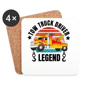 Abschleppwagen Fahrer Legende Sunset - Untersetzer (4er-Set) - Weiß - Vorne