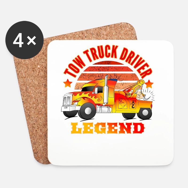 Tow Truck Driver Abschlepper Legende - Untersetzer (4er-Set) - Weiß