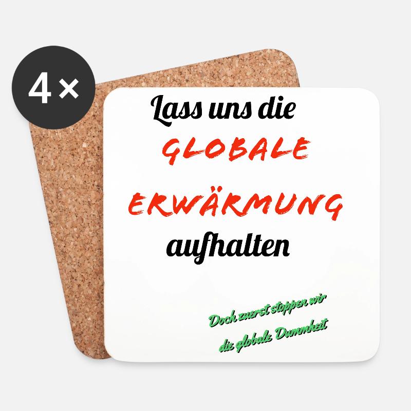 Globale Erwärmung mit Humor - Untersetzer (4er-Set) - Weiß