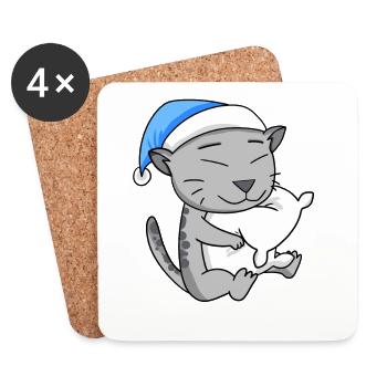 Katze Katzenrasse Ägyptische Mau - Untersetzer (4er-Set) - Weiß - Vorne