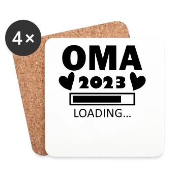 Oma 2023 - Werdende Oma 2023 - Untersetzer (4er-Set) - Weiß - Vorne