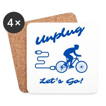 Unplug Let's Go - Untersetzer (4er-Set) - Weiß - Vorne