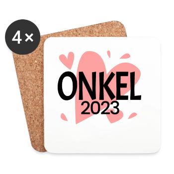Onkel 2023 - Onkel werden - Onkel loading 2023 - Untersetzer (4er-Set) - Weiß - Vorne