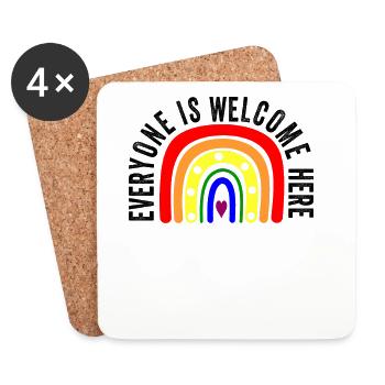 UNITY DAY Everyone is Welcome Here Boho Rainbow - Coasters (set of 4) - white - Front