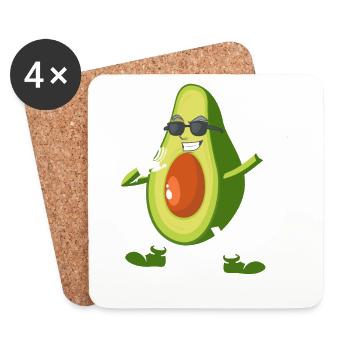 Funny Dabbing Avocado Abacate Aguacate For Vegan F - Coasters (set of 4) - white - Front