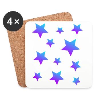 Sterne Sternenpaket Blau-lila - Untersetzer (4er-Set) - Weiß - Vorne