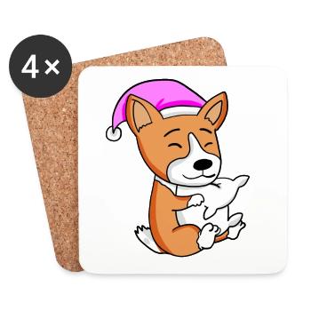 Dog dog breed Welsh Corgi Pembroke - Coasters (set of 4) - white - Front