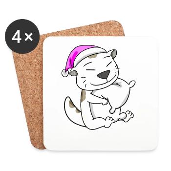 Cat cat breed Devon Rex - Coasters (set of 4) - white - Front