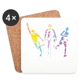 Watercolors Women Triathlon - Coasters (set of 4) - white - Front