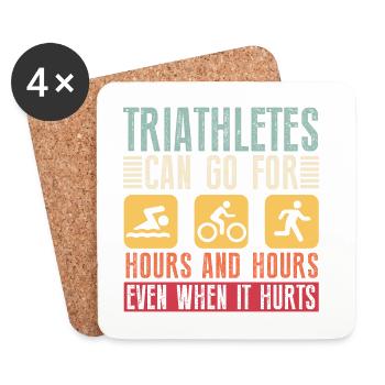 Triathletes can do triathlon for hours - Coasters (set of 4) - white - Front