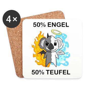 Koala - Engel und Teufel - Untersetzer (4er-Set) - Weiß - Vorne