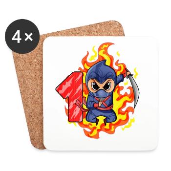 1. Geburtstag Junge 1 Jahre alt Ninja - Untersetzer (4er-Set) - Weiß - Vorne