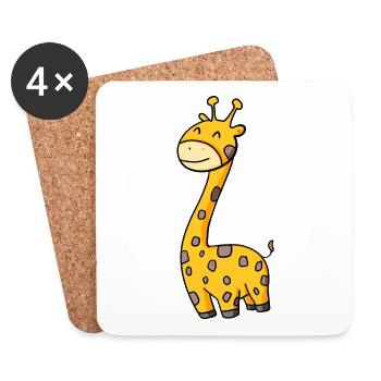 Lustige Komische Giraffe - Untersetzer (4er-Set) - Weiß - Vorne