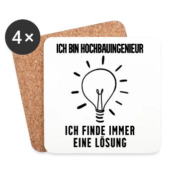Hochbauingenieur Beruf - Untersetzer (4er-Set) - Weiß - Vorne