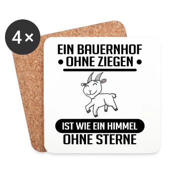 Ziege Ziegenbock Bock - Untersetzer (4er-Set) - Weiß - Vorne